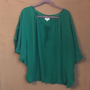 Silk Green Parker Top size M.